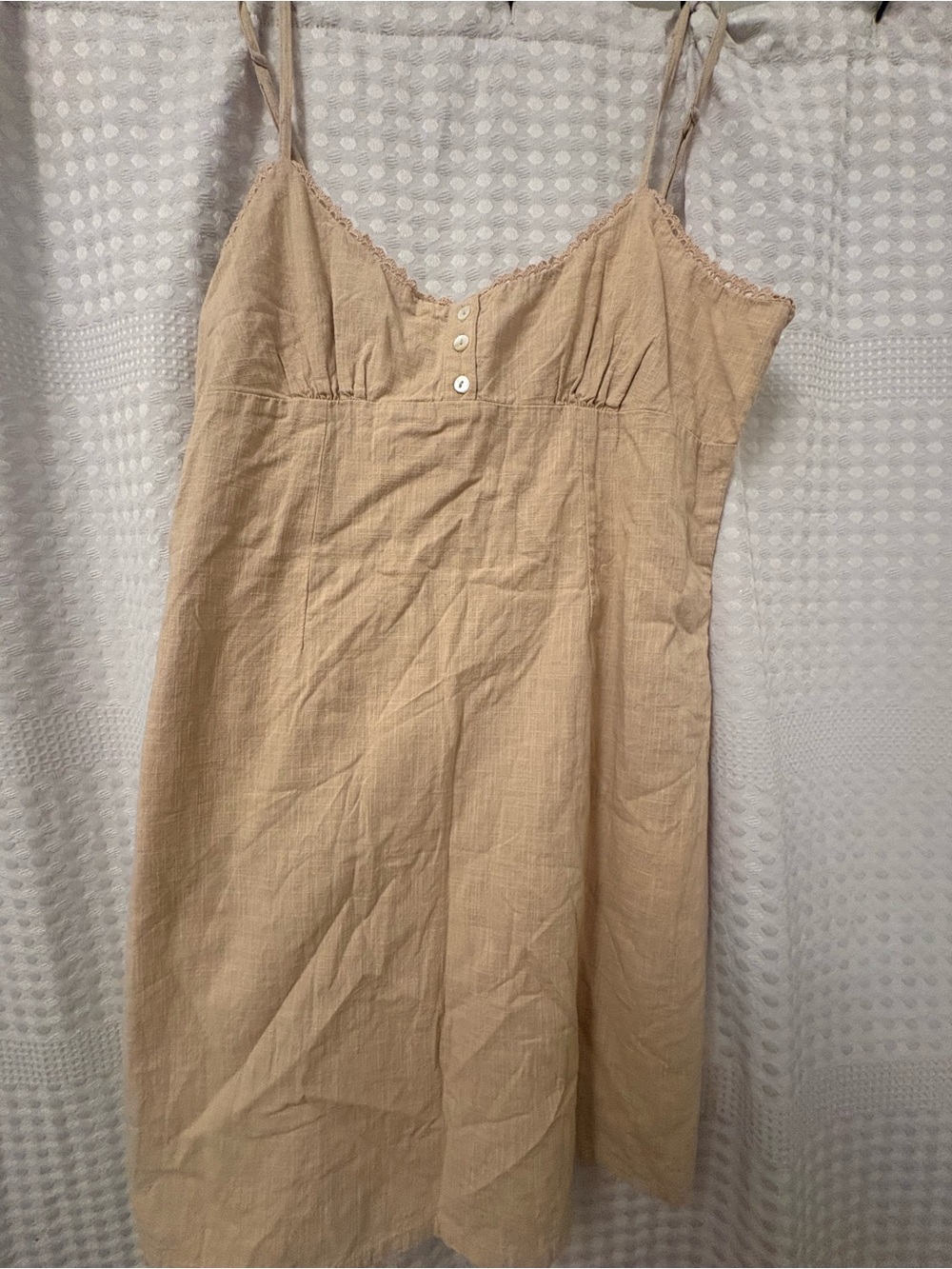 Cotton On Sandstone Beige Slip Dress with Lace Trim